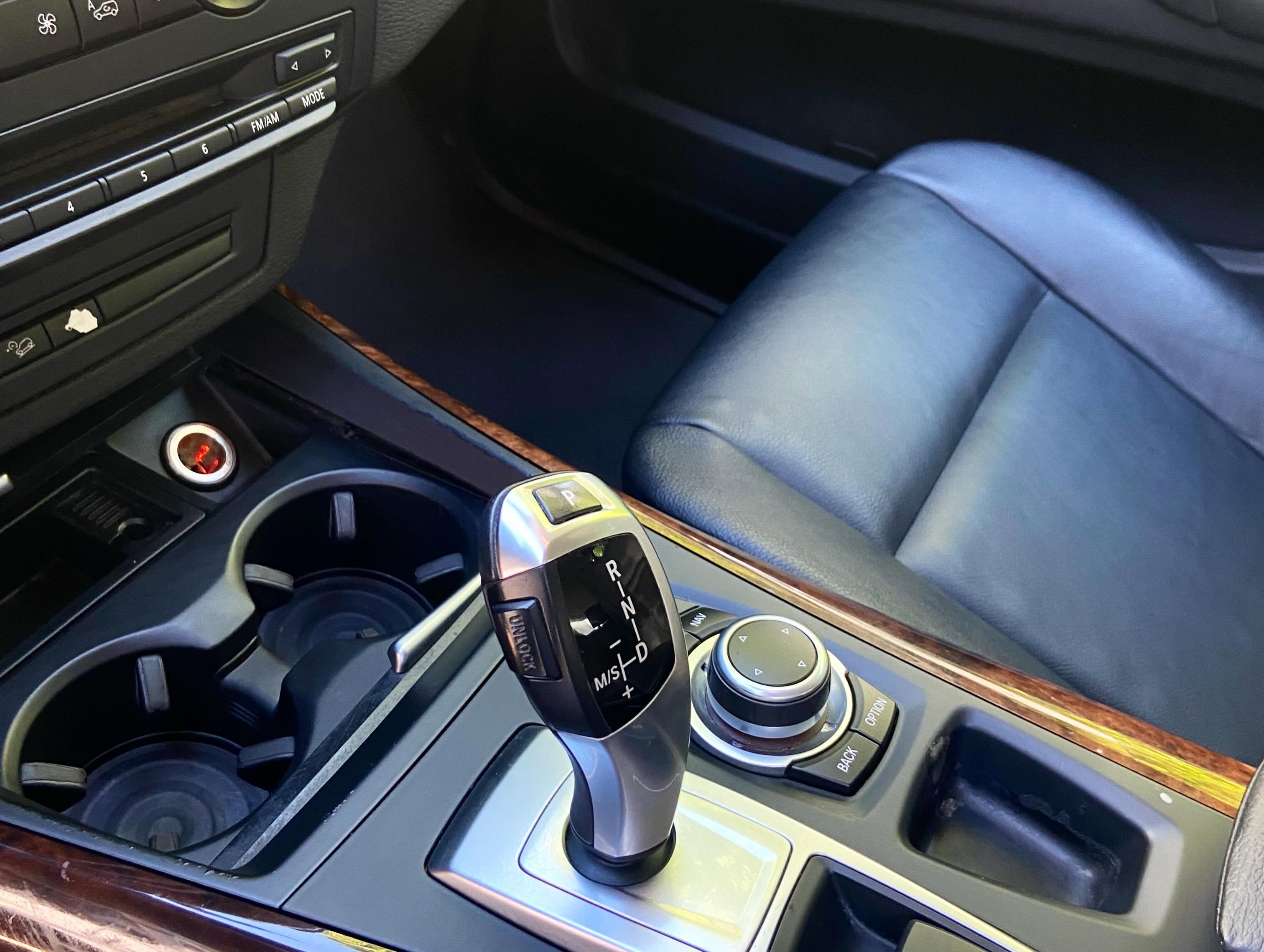 Detailed BMW center console and cupholders