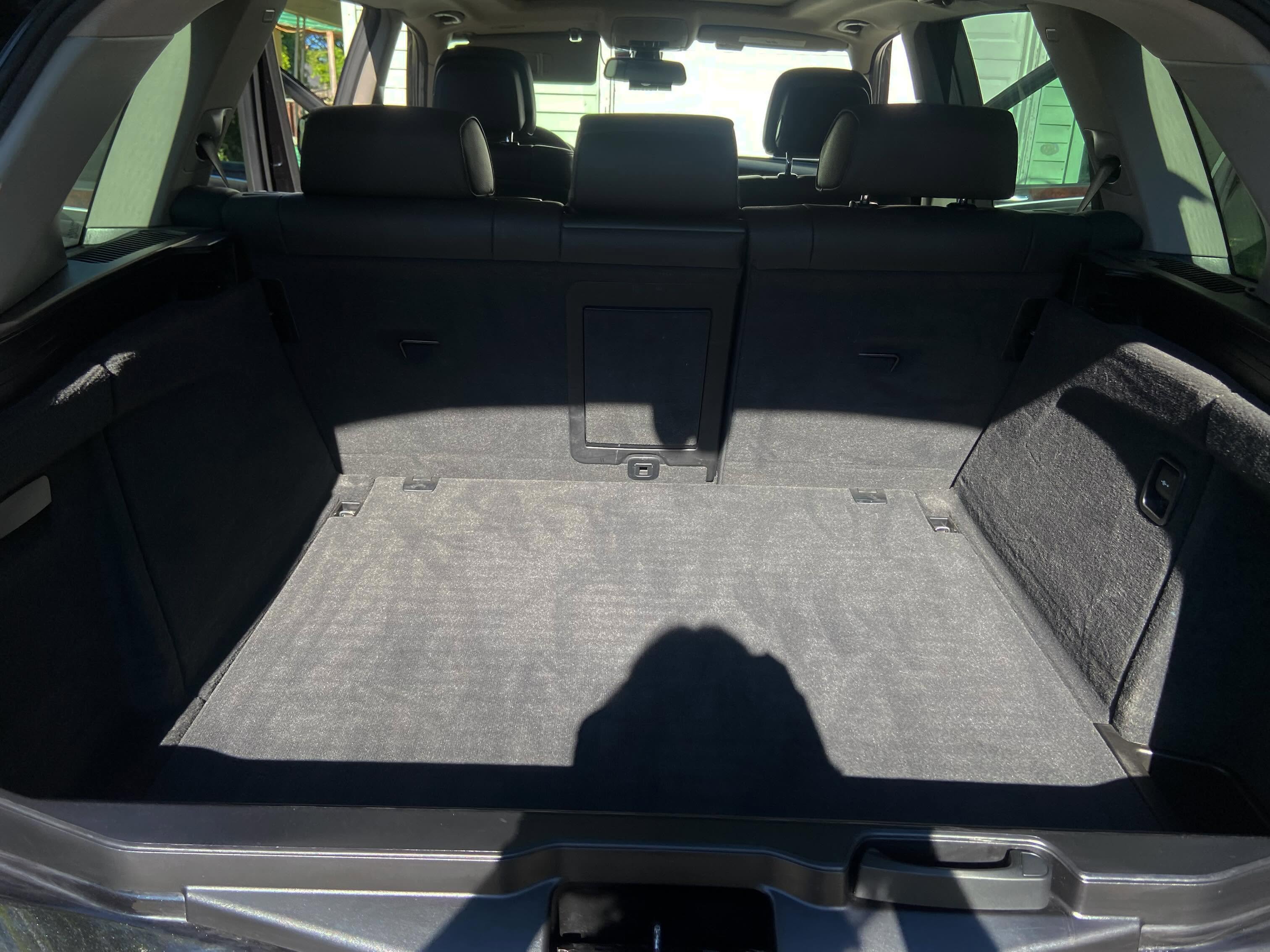 Clean BMW trunk cargo area after detailing