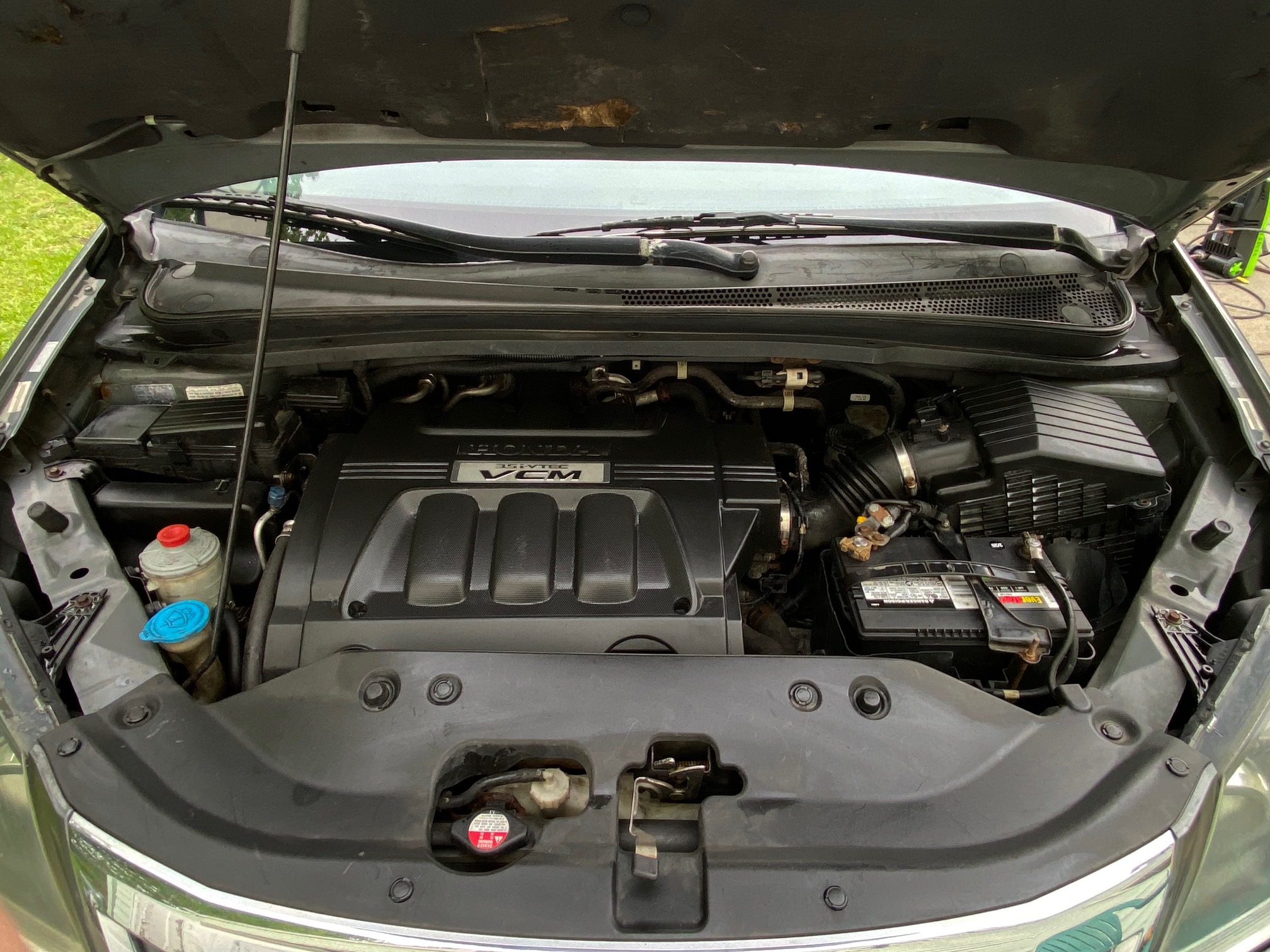 Honda engine bay after cleaning