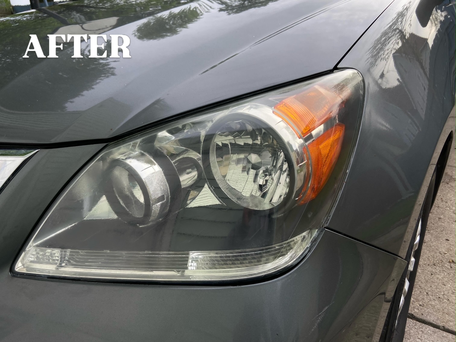 Honda headlight after restoration