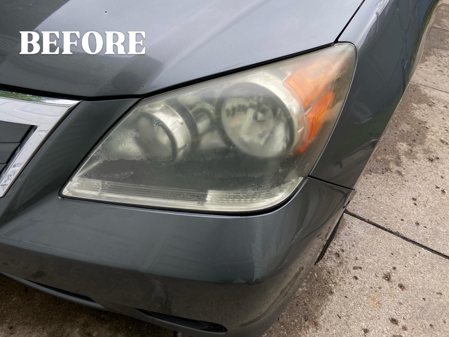 Honda headlight before restoration