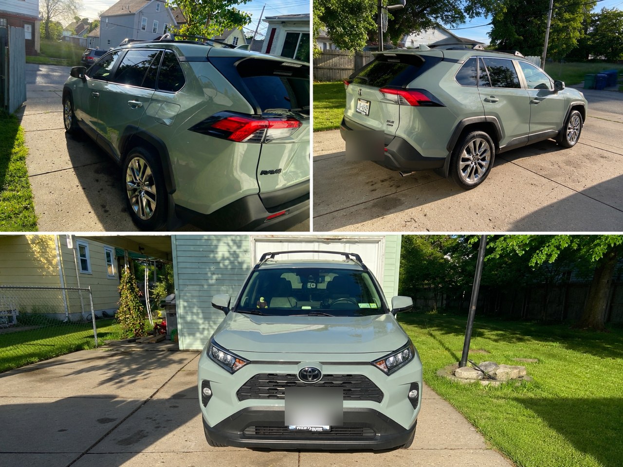Toyota RAV4 exterior detail collage with polished body and wheels